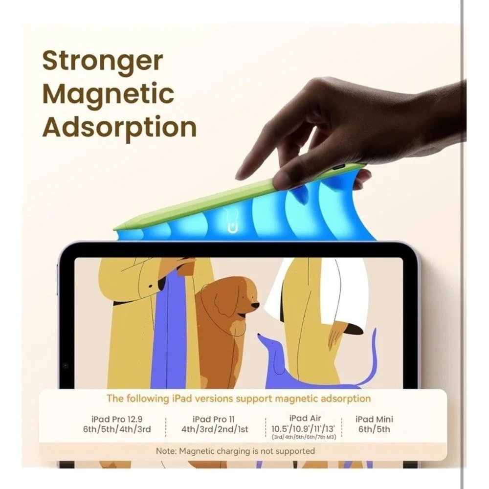 Stylus Pen iPad(2018-2025)-13 Mins Fast Charge‎ Green Tilt Sens Palm Rejection